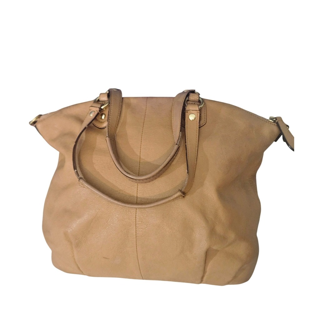 Coach Madison Maggie Tan Leather Shoulder Bag Tote Gold Hardware‎ 14324